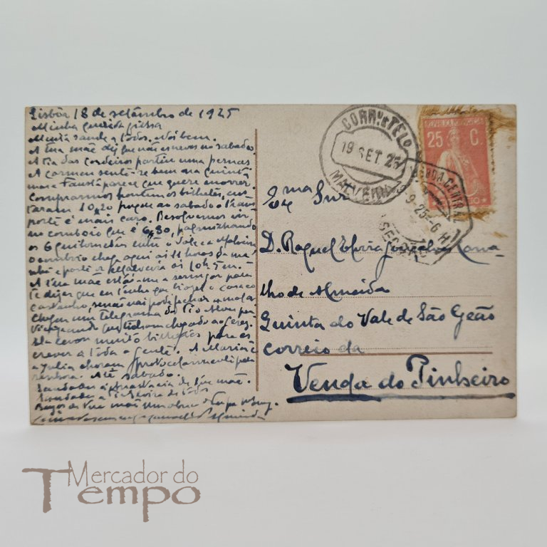 Postal Lisboa - Rua Augusta. Circulado e datado de 1925