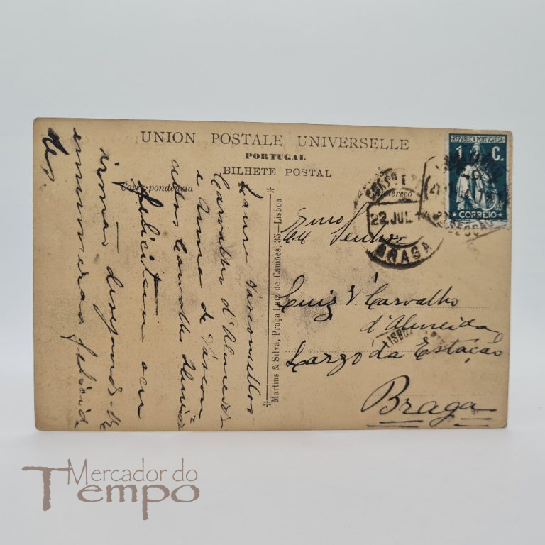 Postal Lisboa - Largo da Graça e Quartel de Infantaria n°5, 1914