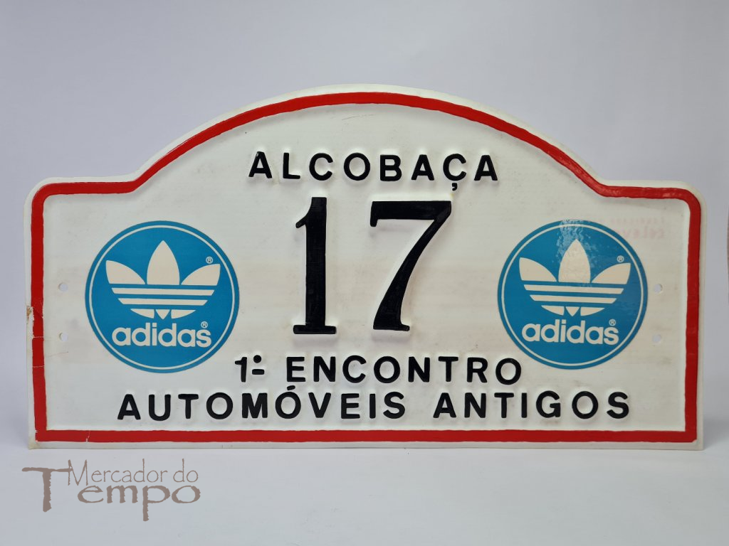 Placa do 1º Encontro de Autmóveis antigos em Alcobaça