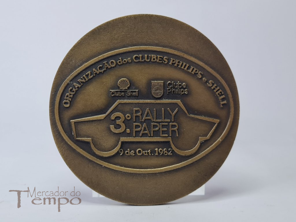 Medalha bronze 3º Rallye Paper, Clube Philips e Shell