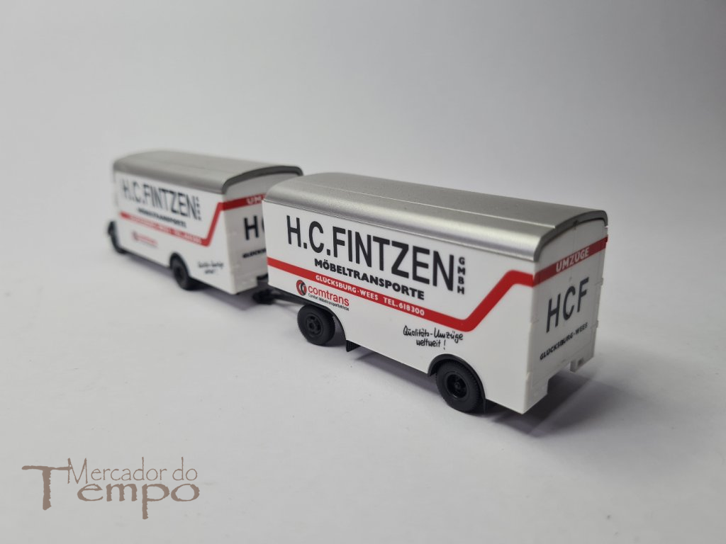 1/87 Herpa Camião com atrelado com publicidade H.C. Fintzen 