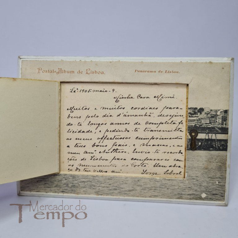 Raro postal album de Lisboa, circulado e datado de 1905