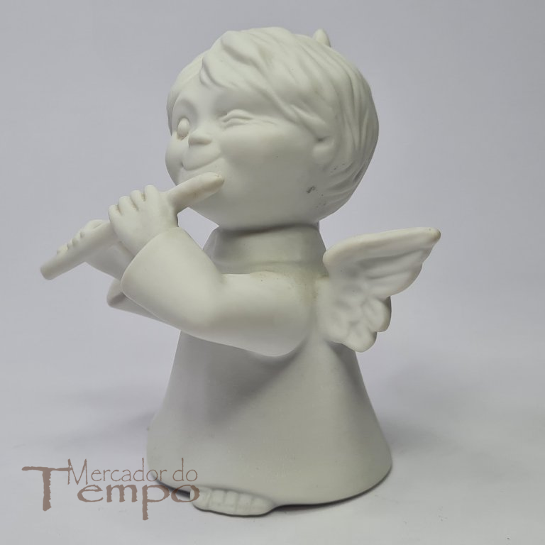 Figura Anjo maroto musico porcelana biscuit da Vista Alegre