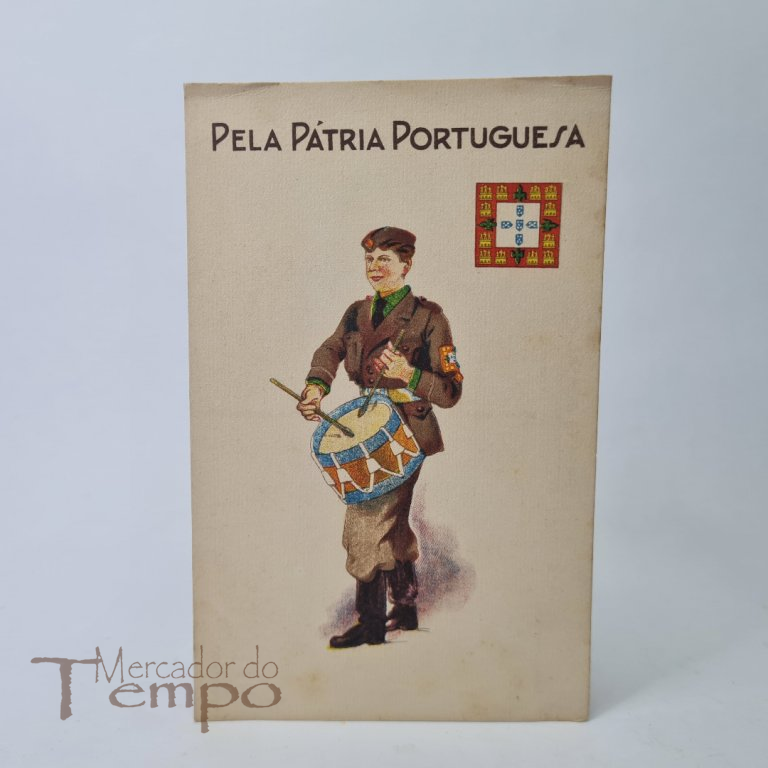 
Postal da Mocidade Portuguesa, aguarela de Alfredo Morais.