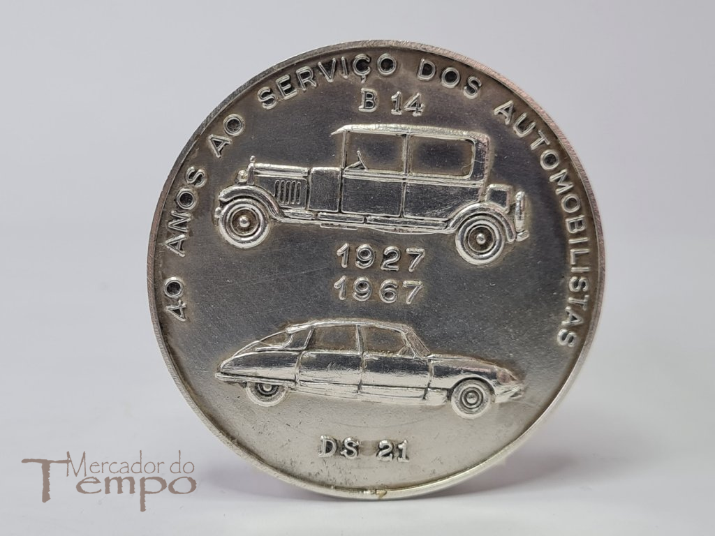 Medalha bronze prateado 40 anos da Citroen em Portugal, 1967