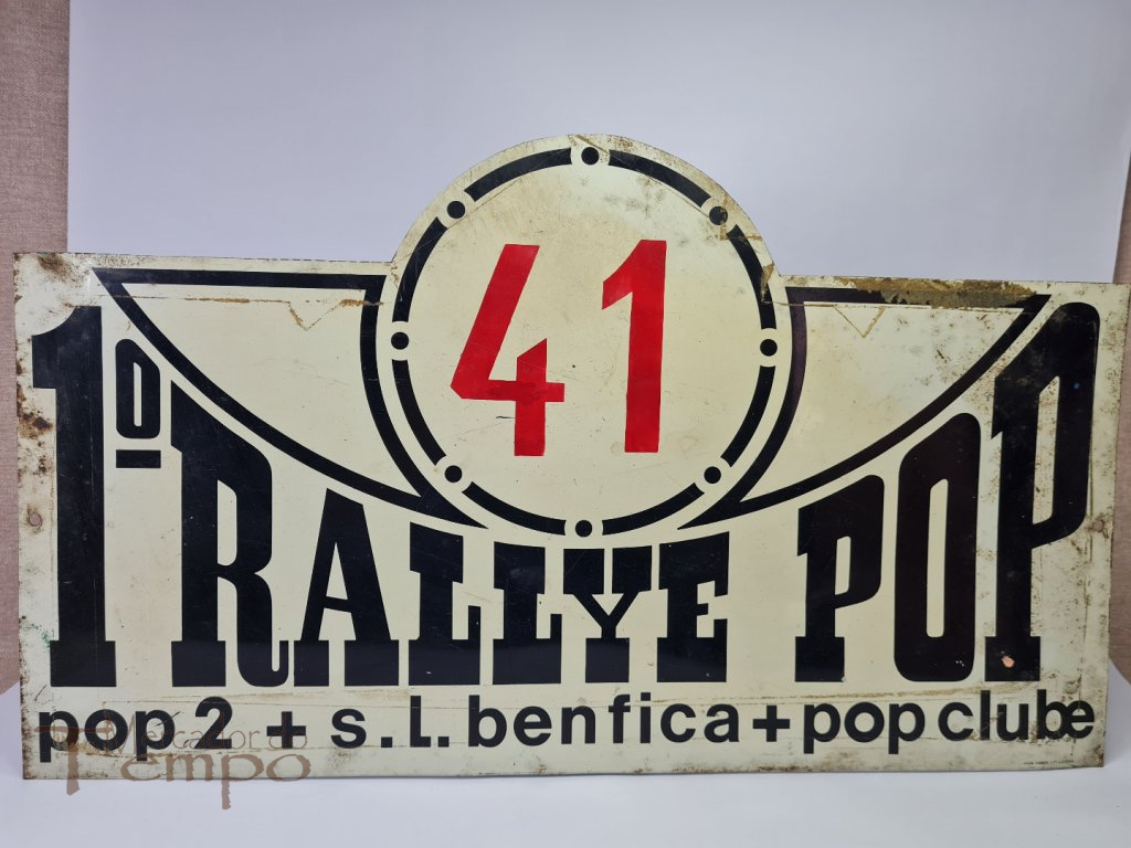 Placa em chapa 1º Rallye POP anos 60