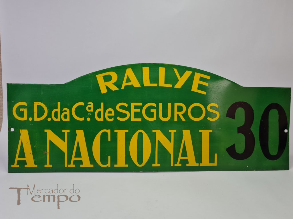 Placa em chapa Rallye G,D. Cª Seguros A Nacional, anos 60/70