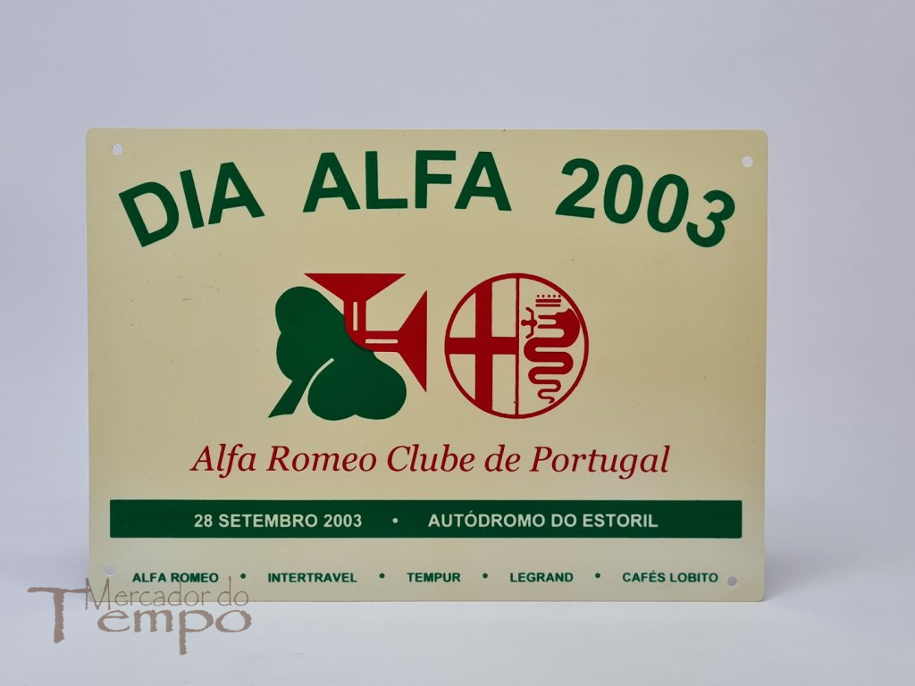 Placa comemorativa do dia Alfa 2003 Autódromo do Estoril