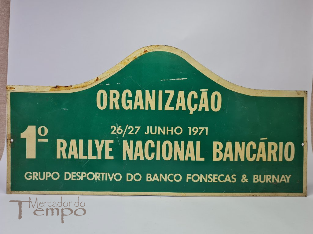 Placa em chapa 1º Rallye Nacional Bancário 1971