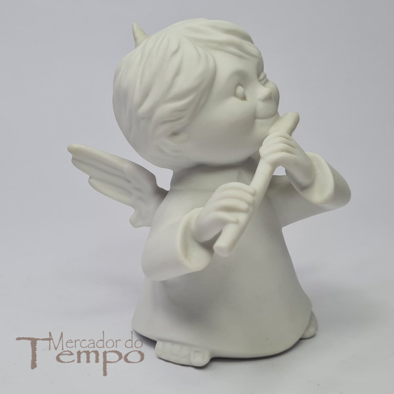 Figura Anjo maroto musico porcelana biscuit da Vista Alegre