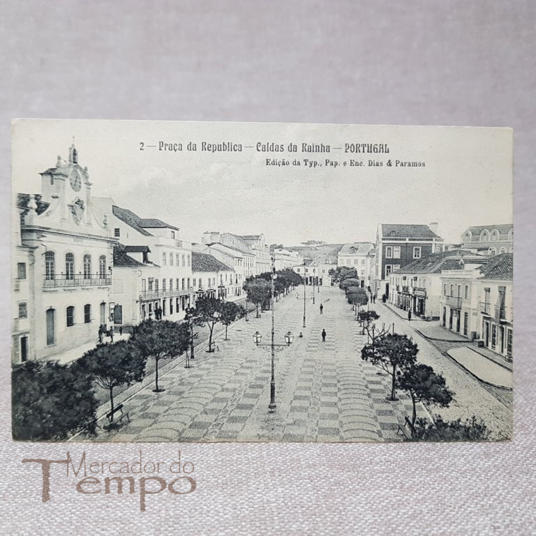 Postal antigo das Caldas da Rainha - Praça da República