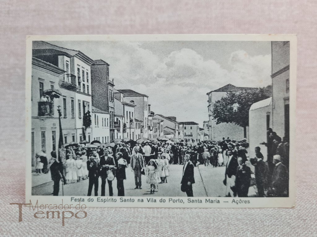 Postal antigo Festa do Espirito Santo , Santa Maria - Açores