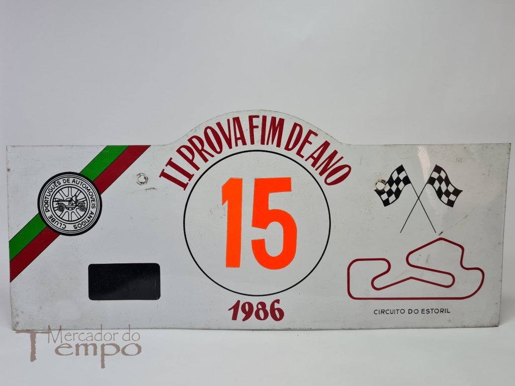 Placa em metal CPAA II Prova Fim de Ano Circuito do Estoril 1986