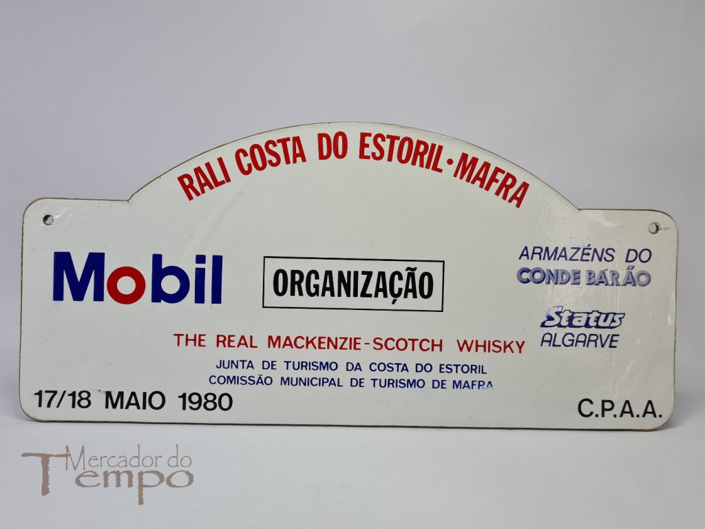 Placa do Rali Costa do Estoril - Mafra, 1980