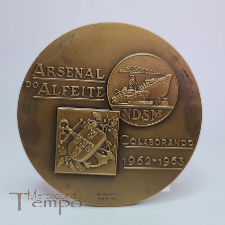 Medalha bronze Arsenal do Alfeite Contrução Navio para C.C.N. 1963