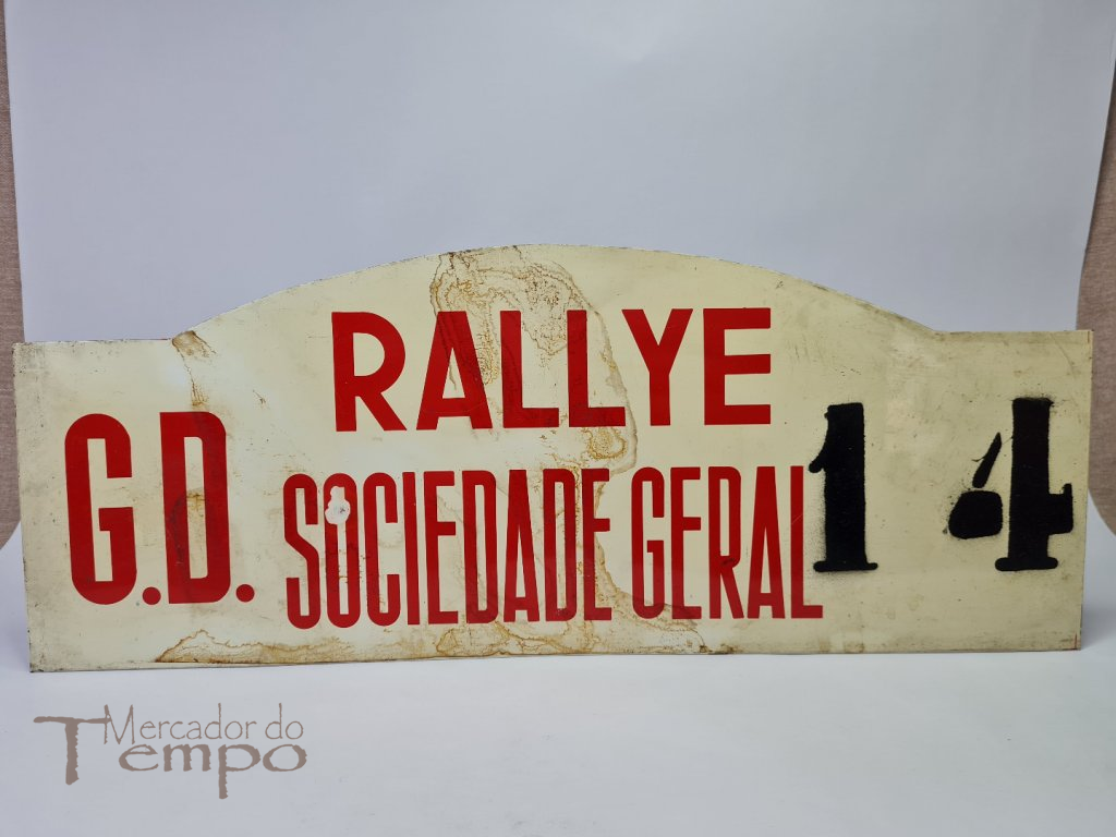 Placa em chapa Rallye G,D. Sociedade Geral, anos 60/70